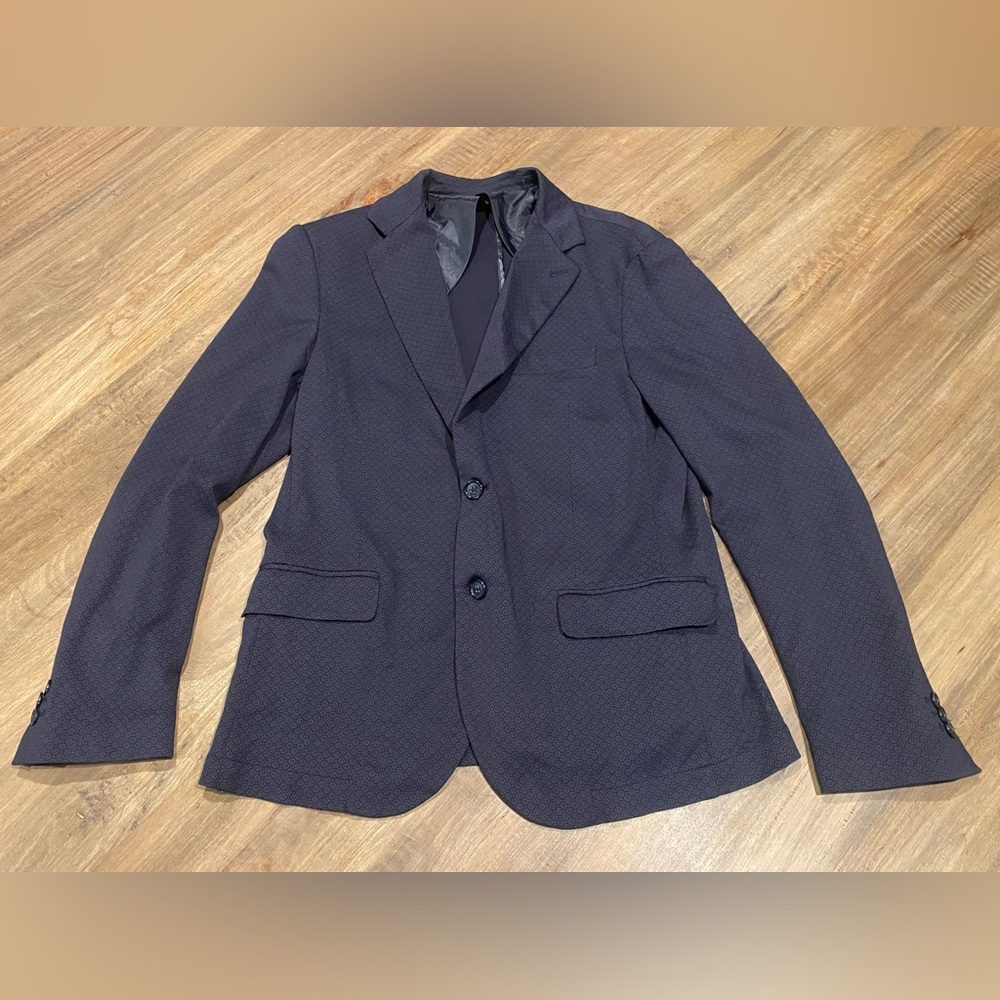HAMAKI-HO sz EU 50 US 40 blazer jacket GAE 1355 H Navy Pattern Stretch